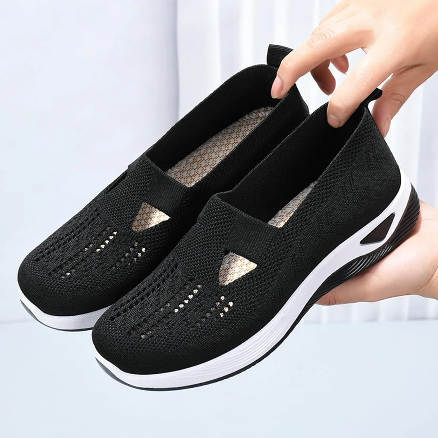 Womens Orthopedic Slip On Casual Shoes Walking Sneakers with Arch Support Comfortable Loafers Plantar Fasciitis Relief Foot Pain Diabetic Feet