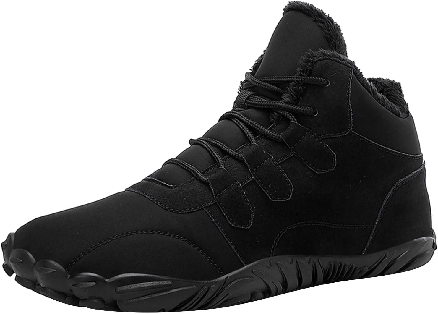 Women's Winter Boots Soft Flat Soled Walking Boots Lace Up Non Slip Boots Fleece Lined Warm Calf Snow Boots for Women
