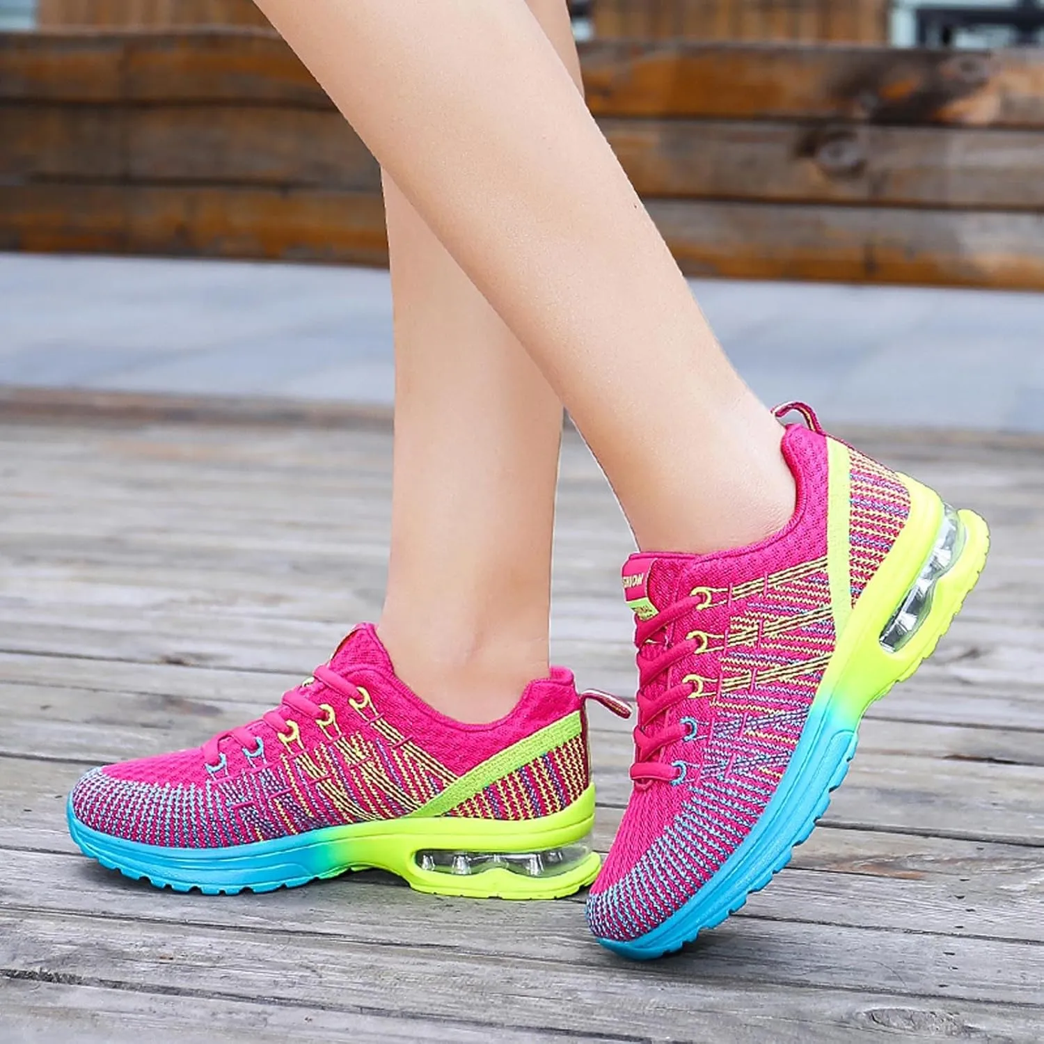 YUKTOPA Womens Trainers Running Shoes Lightweight Breathable Road Running Shoes Air Cushion Gym Jogging Shoes Athletic Sports Sneakers Fashion Walking Shoes