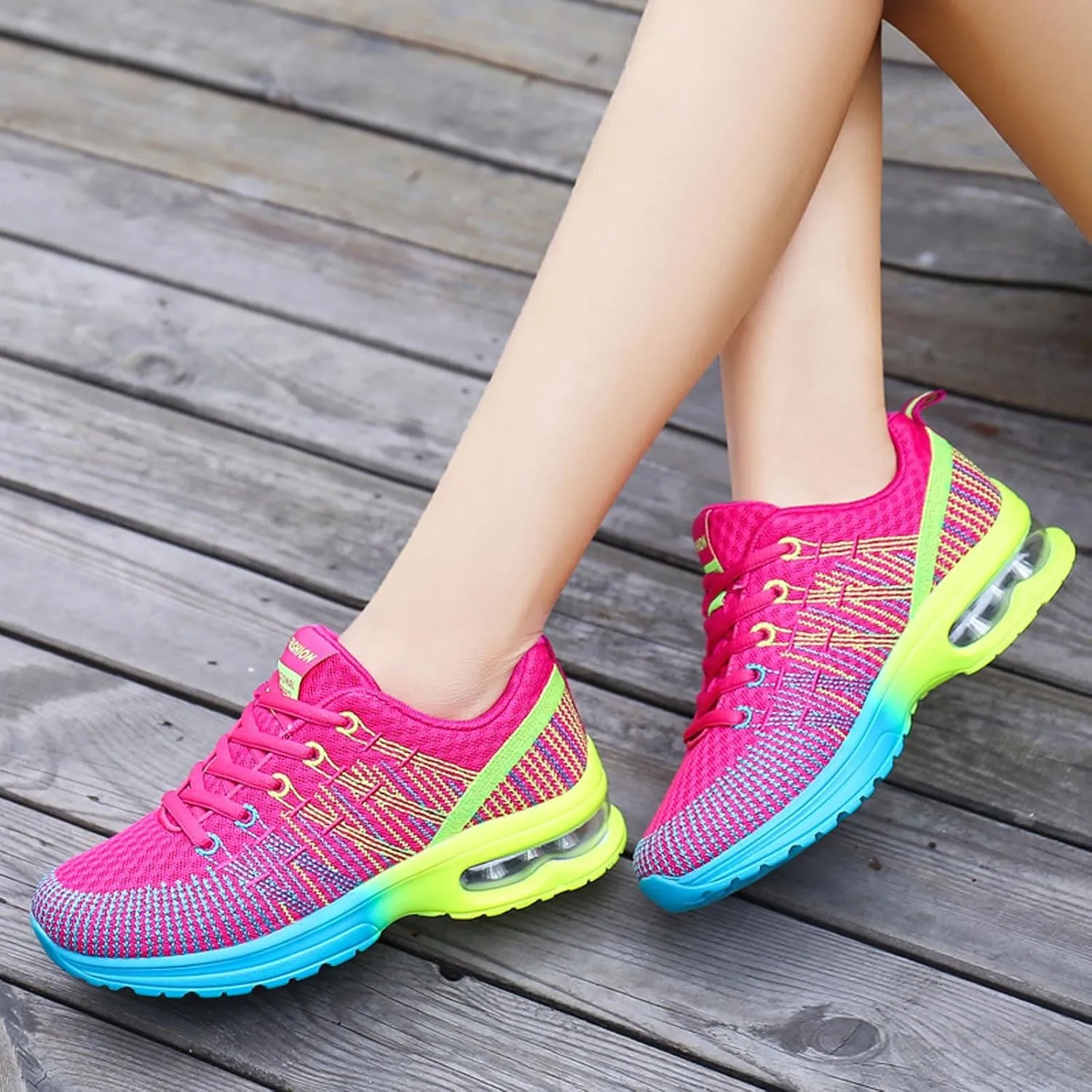 YUKTOPA Womens Trainers Running Shoes Lightweight Breathable Road Running Shoes Air Cushion Gym Jogging Shoes Athletic Sports Sneakers Fashion Walking Shoes