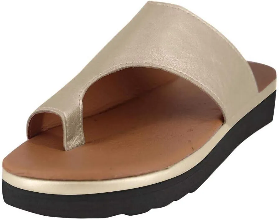 ZBYY Womens Open Toe Ring Sandals Slippers, Summer Sandals for Women Casual Flat Platform Slippers Beach Shoes
